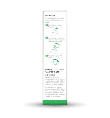 Optase TTO Eyelid Cleansing Gel – Tea Tree Oil & Hyaluronic Acid for Gentle Daily Lid and Lash Cleansing – Preservative & Alcohol Free – Eye Doctor Recommended