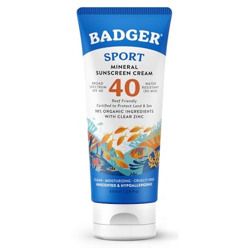 Badger Sport Mineral Sunscreen SPF 40 - Reef Safe, Unscented, 98% Organic, 2.9 fl oz - görsel 2