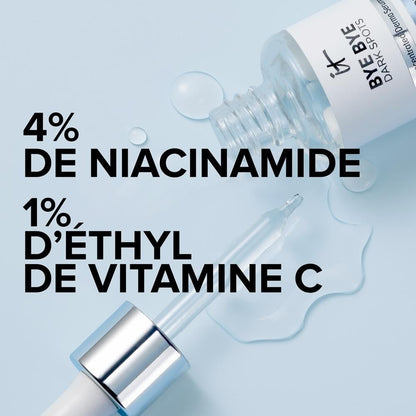 IT Cosmetics Bye Bye Dark Spots 4% Niacinamide Serum – Visibly Reduces Dark Spots & Improves Skin Clarity in 8 Weeks – Facial Serum with 1% Ethyl Vitamin C – For All Skin Types – 1 Fl. Oz