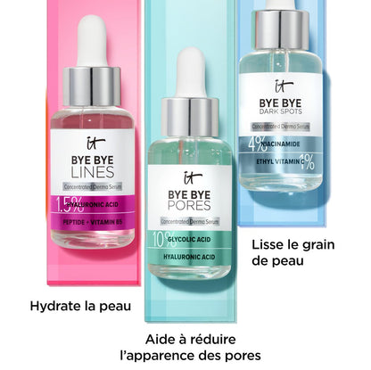 IT Cosmetics Bye Bye Lines Hyaluronic Acid Serum – Anti-Aging Hydrating Facial Serum with Peptide & Vitamin B5, Visibly Plumps and Smooths Fine Lines, For All Skin Types, 1 fl oz