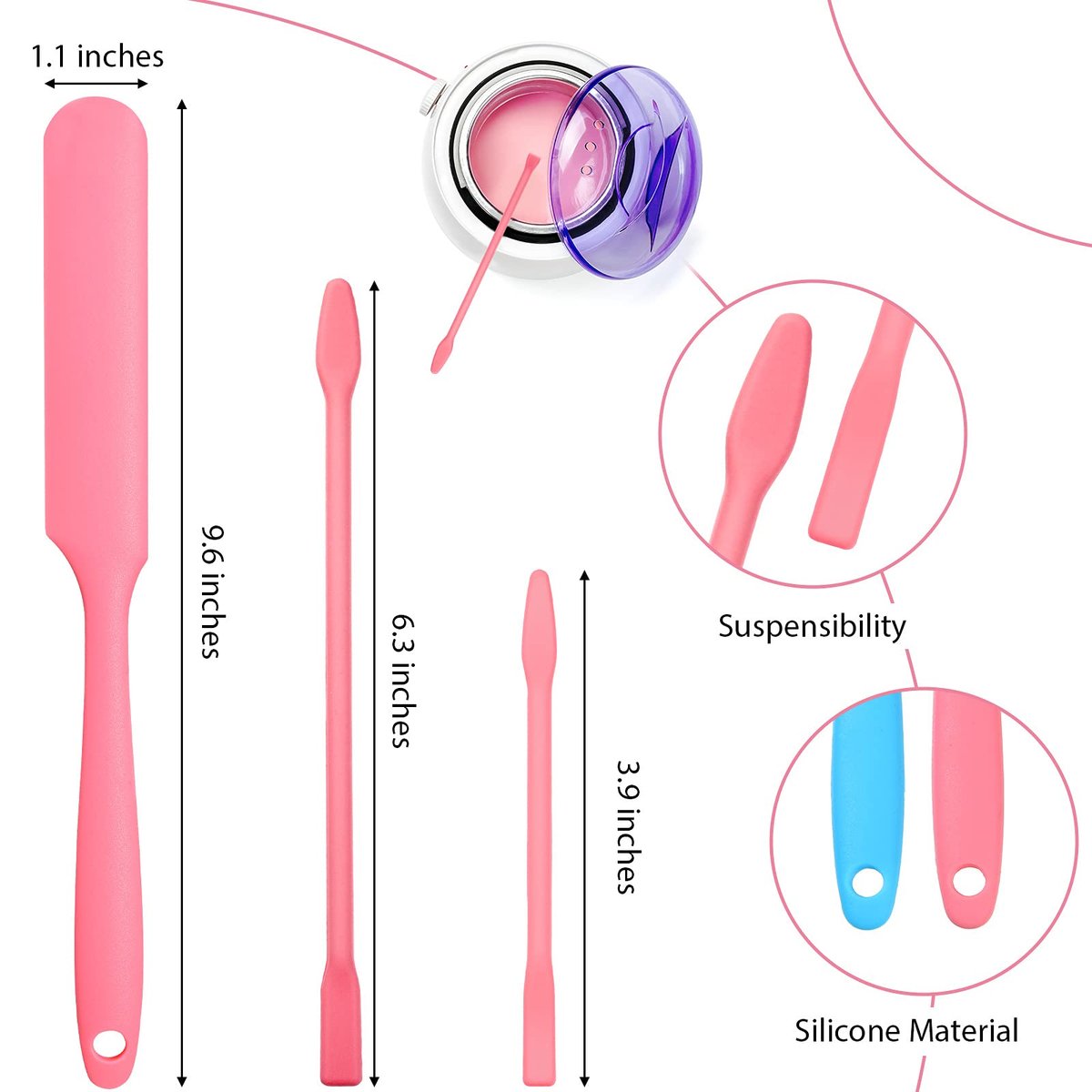 Patelai 12-Piece Silicone Waxing Spatulas - Reusable Hair Removal Applicators in Assorted Sizes for Home and Salon Use Avelisse