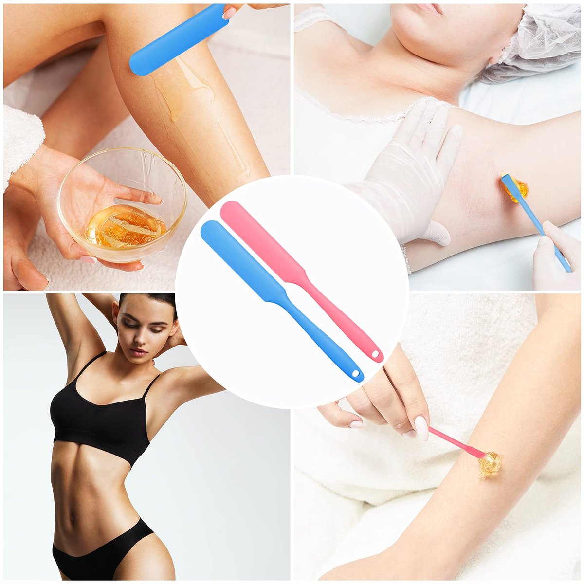 Patelai 12-Piece Silicone Waxing Spatulas - Reusable Hair Removal Applicators in Assorted Sizes for Home and Salon Use Avelisse