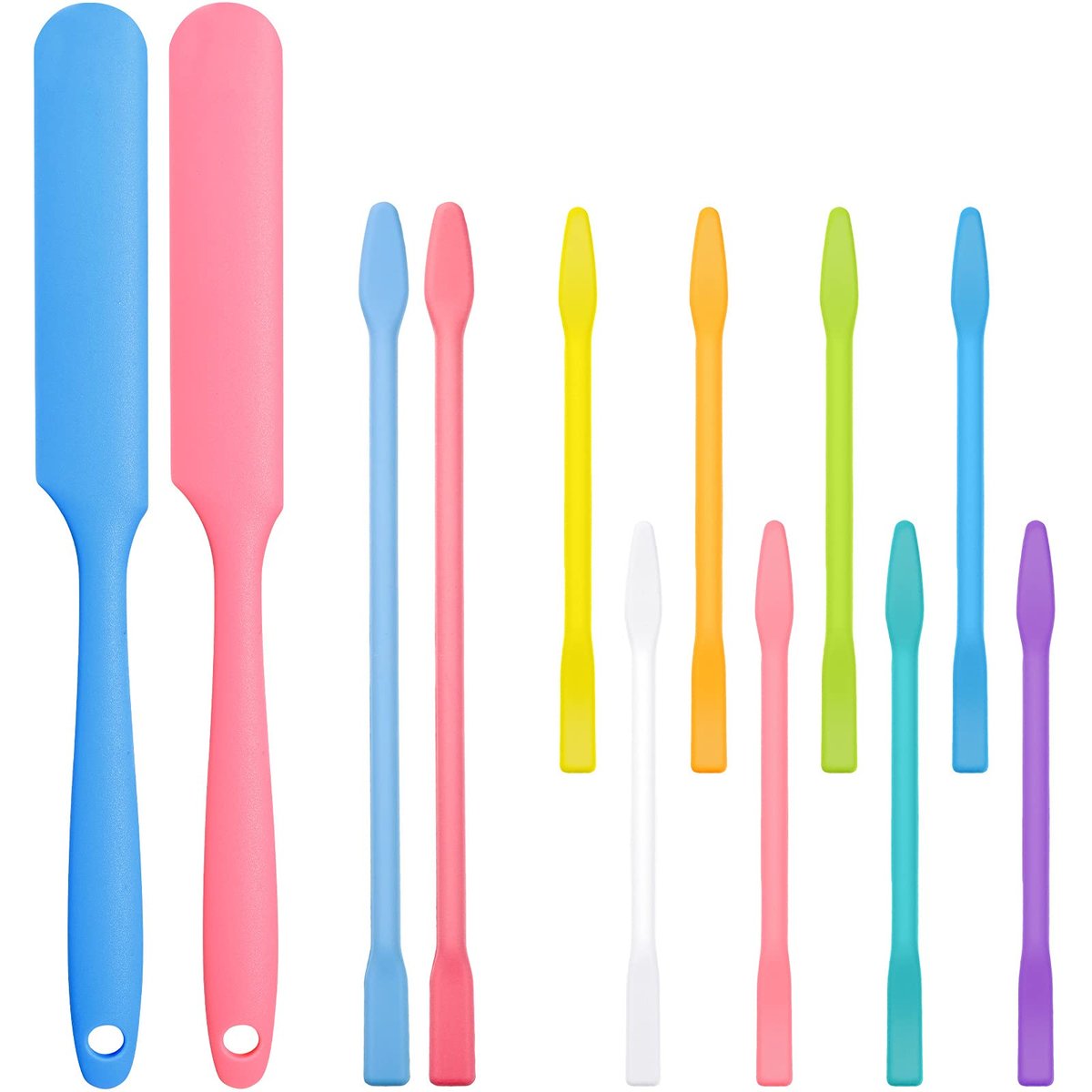Patelai 12-Piece Silicone Waxing Spatulas - Reusable Hair Removal Applicators in Assorted Sizes for Home and Salon Use Avelisse