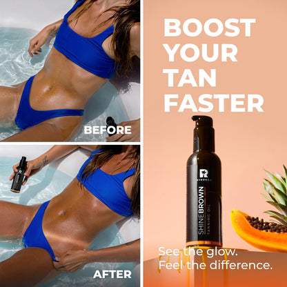 BYROKKO Shine Brown Tanning Oil - 5.07 Fl Oz, XXL Tan Accelerator for Deep, Long-Lasting Glow Avelisse