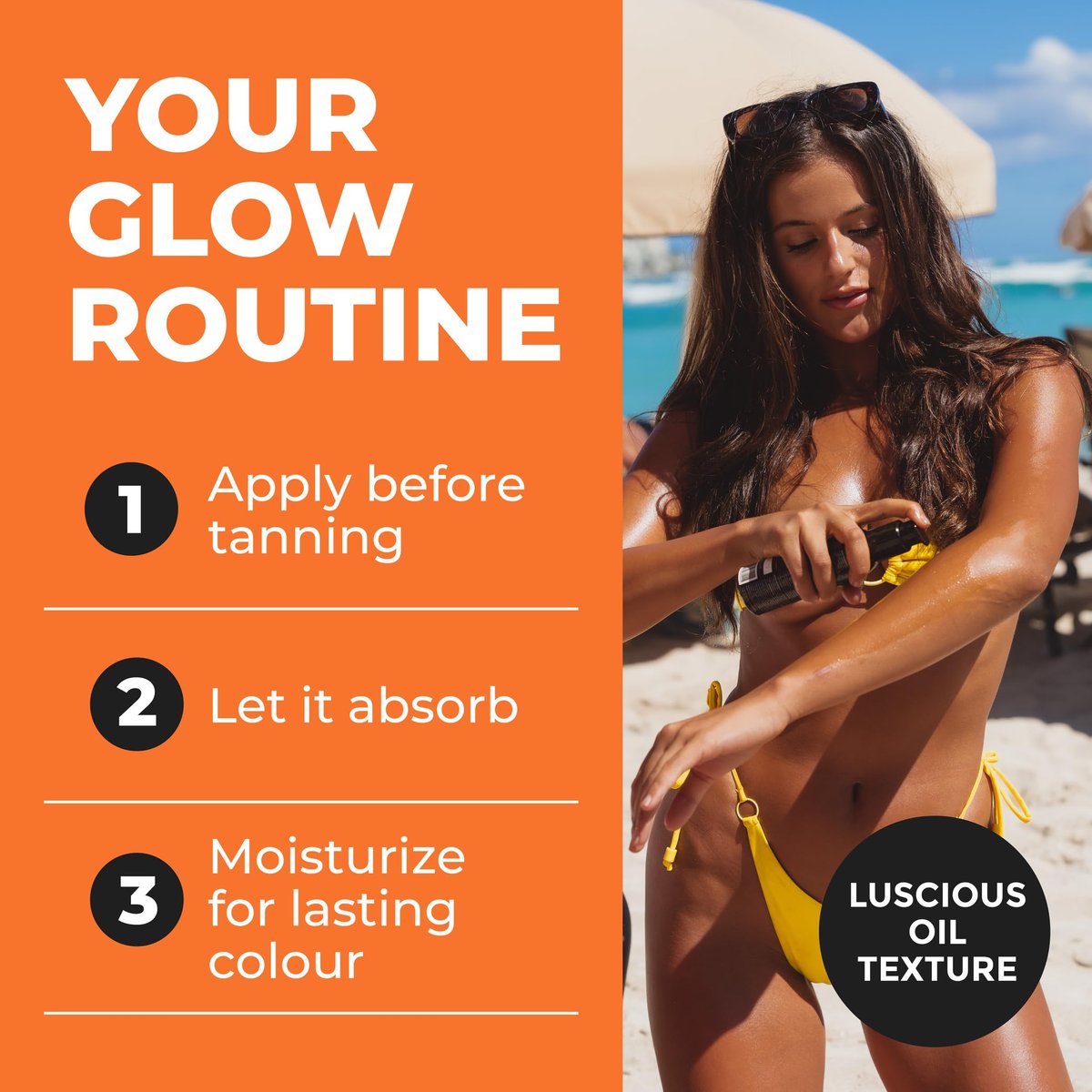 BYROKKO Shine Brown Tanning Oil - 5.07 Fl Oz, XXL Tan Accelerator for Deep, Long-Lasting Glow Avelisse