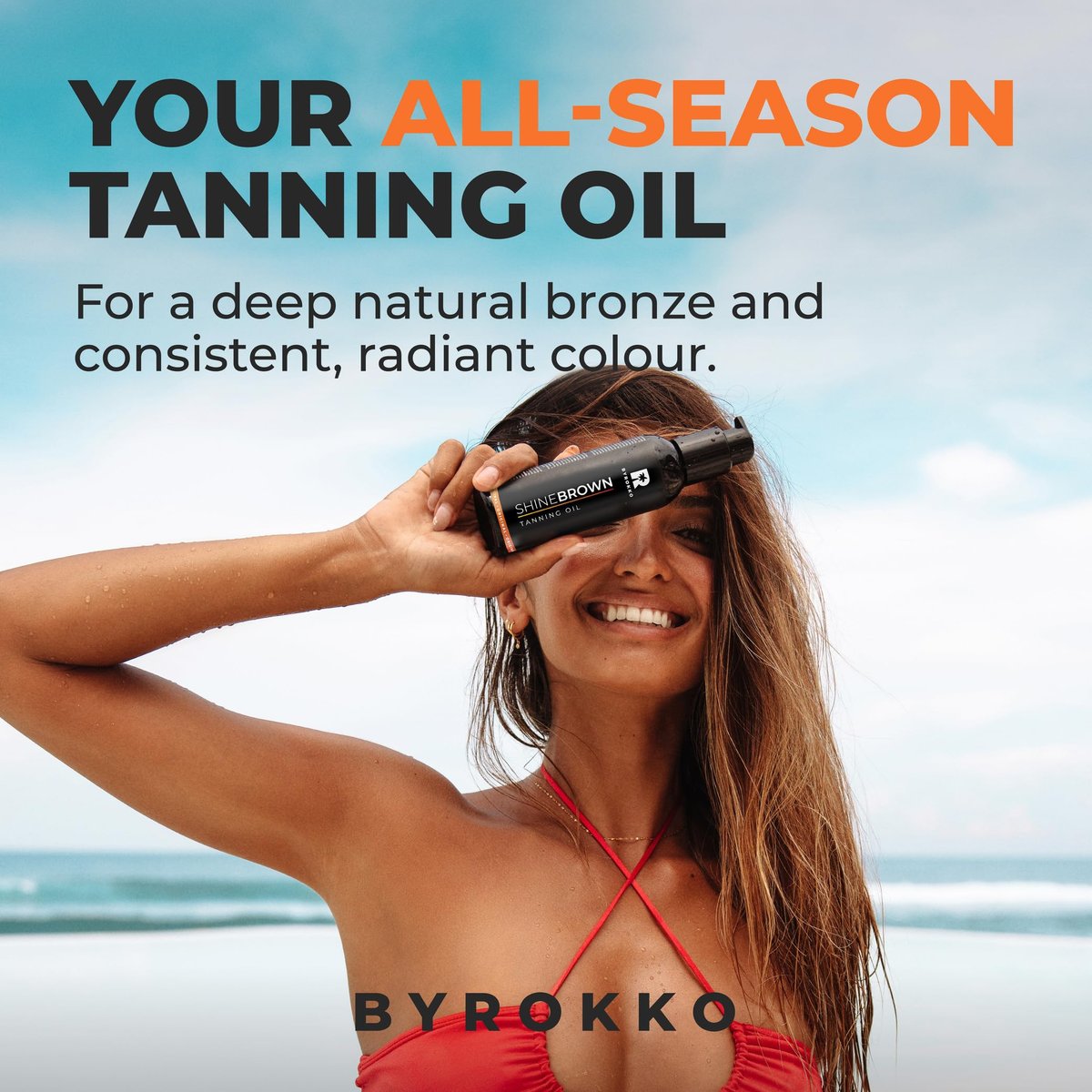 BYROKKO Shine Brown Tanning Oil - 5.07 Fl Oz, XXL Tan Accelerator for Deep, Long-Lasting Glow Avelisse