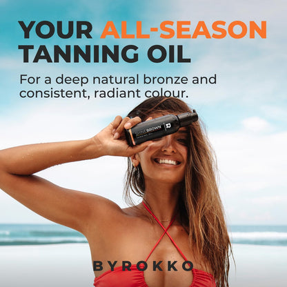 BYROKKO Shine Brown Tanning Oil - 5.07 Fl Oz, XXL Tan Accelerator for Deep, Long-Lasting Glow Avelisse