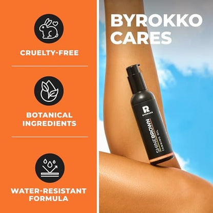 BYROKKO Shine Brown Tanning Oil - 5.07 Fl Oz, XXL Tan Accelerator for Deep, Long-Lasting Glow Avelisse