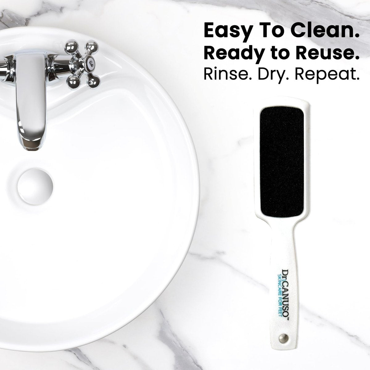 Dr. Canuso Double Sided Toenail Fungus Foot File Callus Remover – Stainless Steel Foot Scraper for Cracked Heels & Dead Skin, Wet & Dry Use - görsel 9
