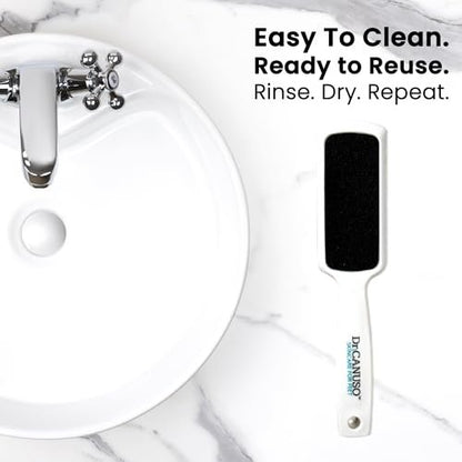 Dr. Canuso Double Sided Toenail Fungus Foot File Callus Remover – Stainless Steel Foot Scraper for Cracked Heels & Dead Skin, Wet & Dry Use