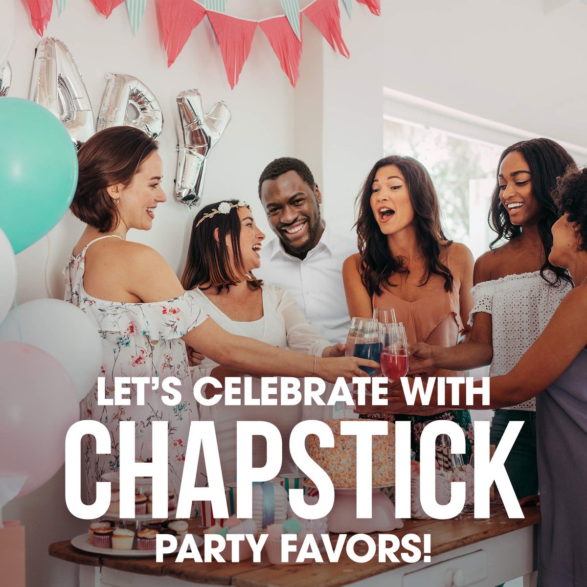 ChapStick Party Favor Lip Balm Gift Pack - It's a Baby, 10 Sticks, 0.15 oz Each, Cream White Avelisse