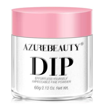 AZUREBEAUTY Dip Powder Clear Color Pro 60g - Transparent Acrylic Dipping Powder for French Nail Art, Odor-Free Long-Lasting Manicure at Home