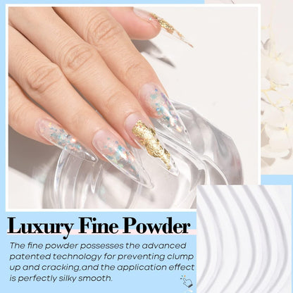 AZUREBEAUTY Dip Powder Clear Color Pro 60g - Transparent Acrylic Dipping Powder for French Nail Art, Odor-Free Long-Lasting Manicure at Home