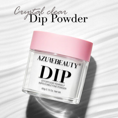 AZUREBEAUTY Dip Powder Clear Color Pro 60g - Transparent Acrylic Dipping Powder for French Nail Art, Odor-Free Long-Lasting Manicure at Home