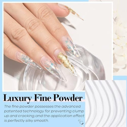 AZUREBEAUTY Dip Powder Clear Color Pro 60g - Transparent Acrylic Dipping Powder for French Nail Art, Odor-Free Long-Lasting Manicure at Home