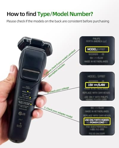 15V 6Ft Charger Cord Compatible with Philips Norelco HQ8505 (Older Model) Series 6000 7000 9000, BG7030, BG7040, BG5025, S9987, Multigroom MG5750 MG7750 MG7790, Philips Shaver Electric Razor Trimmer