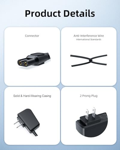 15V 6Ft Charger Cord Compatible with Philips Norelco HQ8505 (Older Model) Series 6000 7000 9000, BG7030, BG7040, BG5025, S9987, Multigroom MG5750 MG7750 MG7790, Philips Shaver Electric Razor Trimmer - görsel 8
