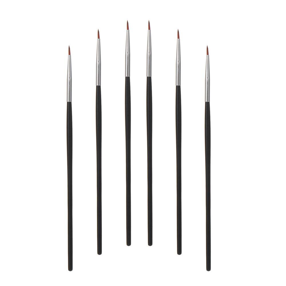 Ultra Fine Sable Eyeliner Brushes - 6 Pack for Precise Gel & Wet Powder Application - görsel 1
