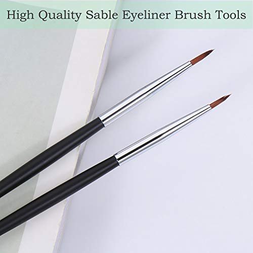 Ultra Fine Sable Eyeliner Brushes - 6 Pack for Precise Gel & Wet Powder Application - görsel 4