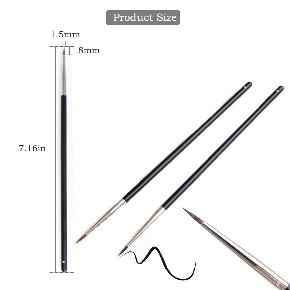 Ultra Fine Sable Eyeliner Brushes - 6 Pack for Precise Gel & Wet Powder Application - görsel 13