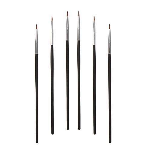Ultra Fine Sable Eyeliner Brushes - 6 Pack for Precise Gel & Wet Powder Application - görsel 2
