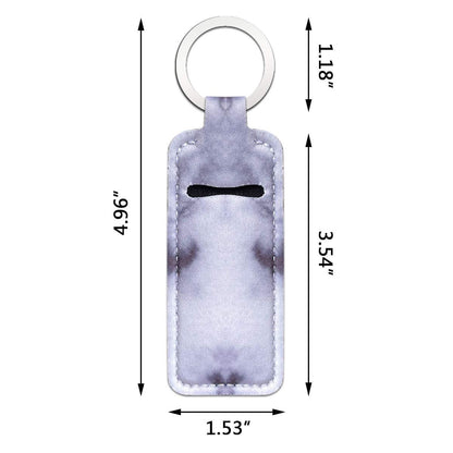 5-Piece Marble Chapstick Clip-On Sleeve Pouch Neoprene Keychains Lipstick Holder Elastic Lip Balm Holster Keychain Holder for Travel