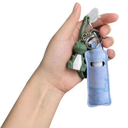 5-Piece Marble Chapstick Clip-On Sleeve Pouch Neoprene Keychains Lipstick Holder Elastic Lip Balm Holster Keychain Holder for Travel