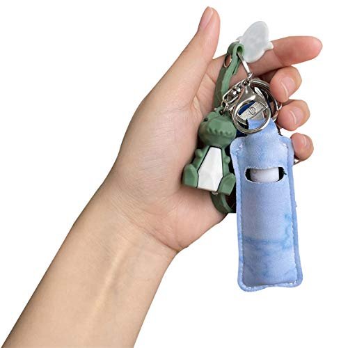 5-Piece Marble Chapstick Clip-On Sleeve Pouch Neoprene Keychains Lipstick Holder Elastic Lip Balm Holster Keychain Holder for Travel - görsel 6