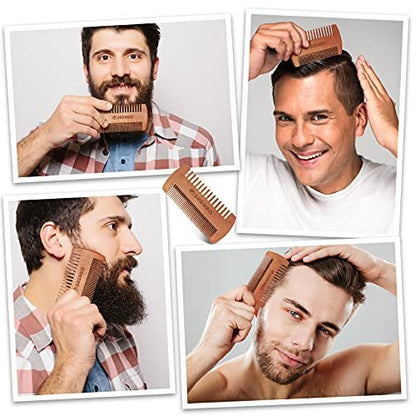Pure Boar Bristle Beard Brush – Black Walnut Wood Comb for Taming & Softening Facial Hair