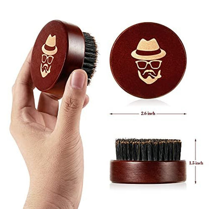 Pure Boar Bristle Beard Brush – Black Walnut Wood Comb for Taming & Softening Facial Hair