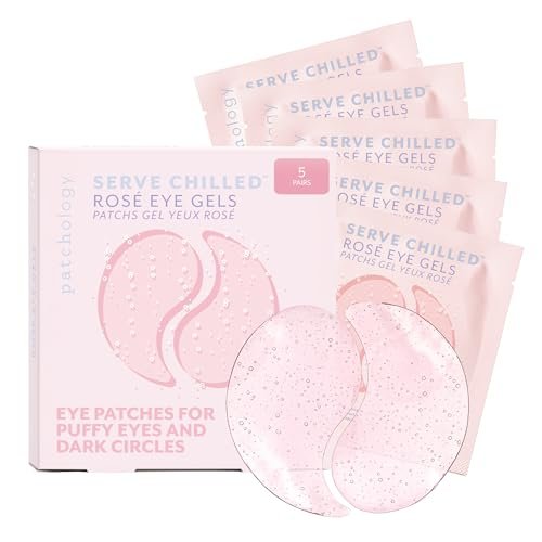 Patchology Serve Chilled Rosé Hydrating Under Eye Patches – Hyaluronic Acid & Antioxidant Eye Masks for Dark Circles, Puffiness & Fine Lines (5 Pairs) - görsel 2