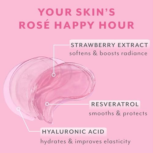 Patchology Serve Chilled Rosé Hydrating Under Eye Patches – Hyaluronic Acid & Antioxidant Eye Masks for Dark Circles, Puffiness & Fine Lines (5 Pairs) - görsel 6