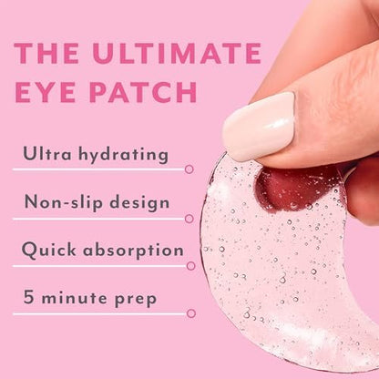 Patchology Serve Chilled Rosé Hydrating Under Eye Patches – Hyaluronic Acid & Antioxidant Eye Masks for Dark Circles, Puffiness & Fine Lines (5 Pairs)