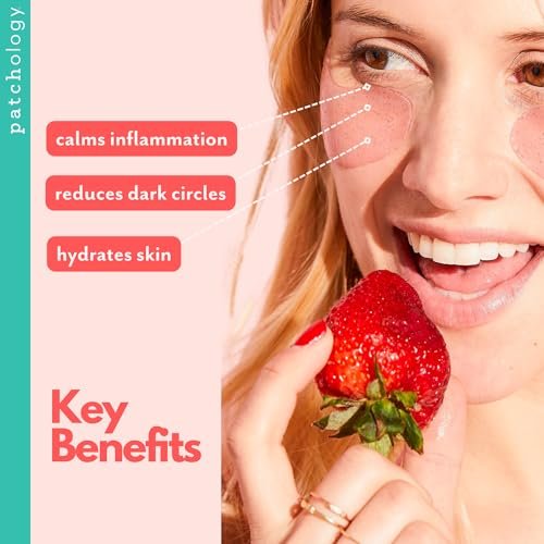 Patchology Serve Chilled Rosé Eye Gels – 15 Pairs of Under Eye Patches with Hyaluronic Acid for Puffy Eyes & Dark Circles Avelisse