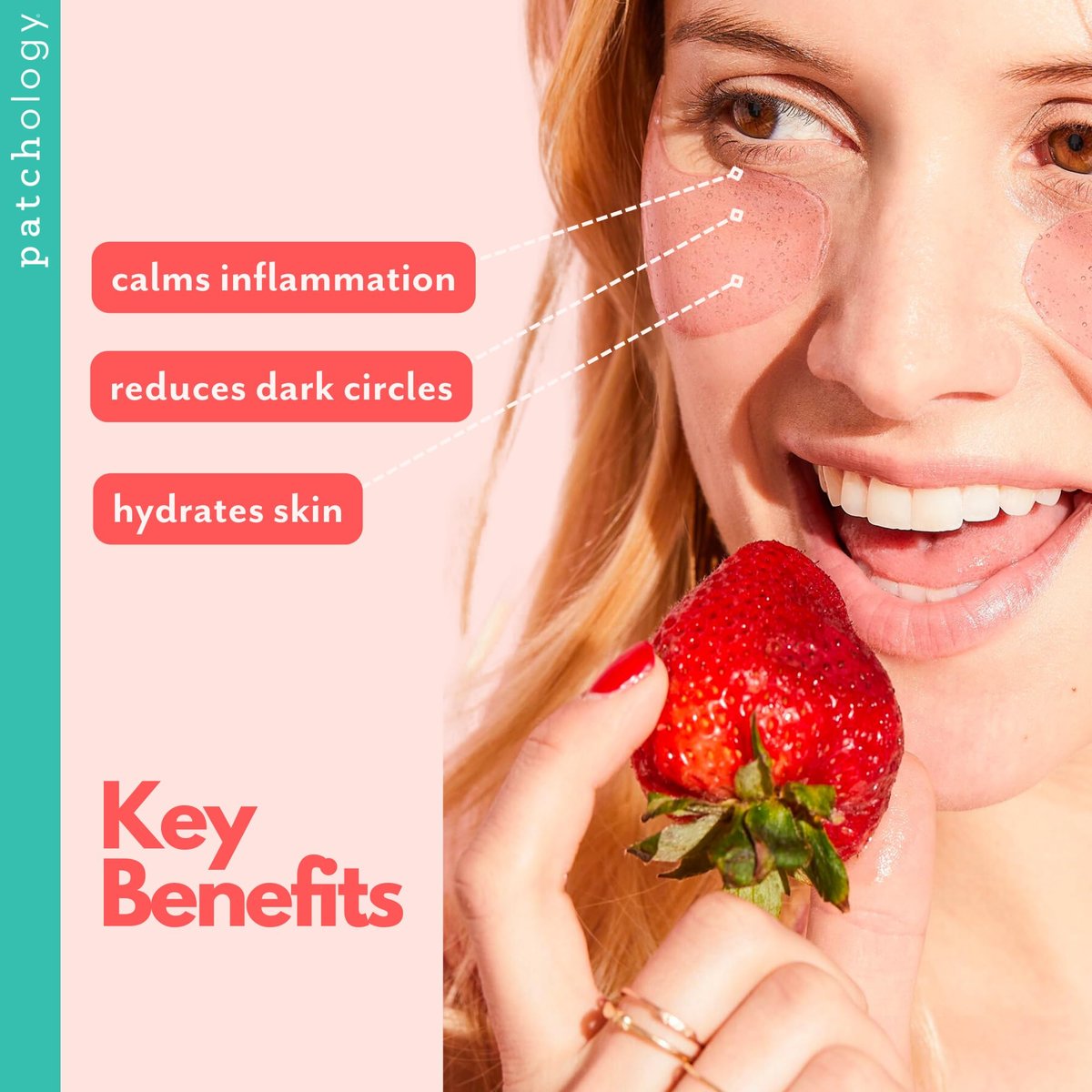 Patchology Serve Chilled Rosé Eye Gels – 15 Pairs of Under Eye Patches with Hyaluronic Acid for Puffy Eyes & Dark Circles Avelisse