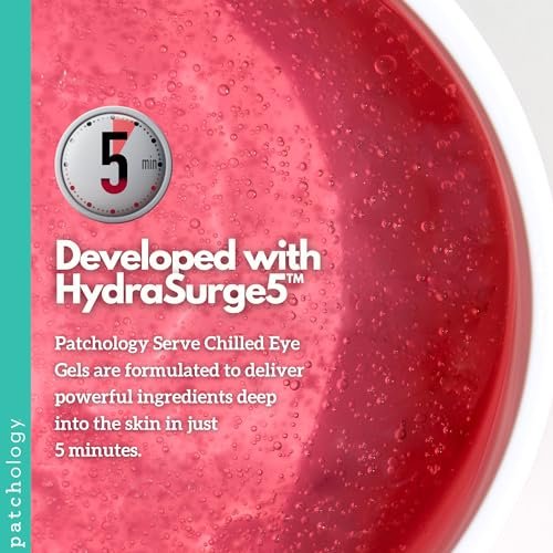 Patchology Serve Chilled Rosé Eye Gels – 15 Pairs of Under Eye Patches with Hyaluronic Acid for Puffy Eyes & Dark Circles Avelisse