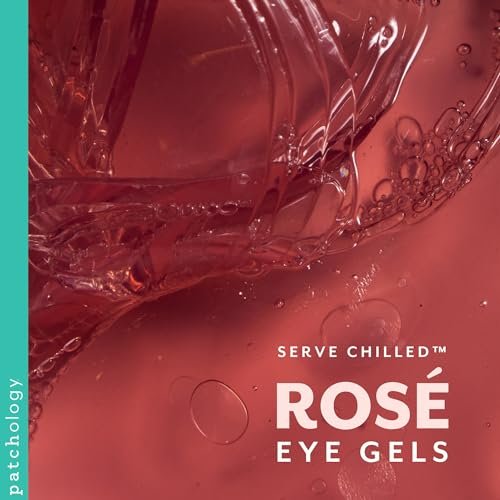 Patchology Serve Chilled Rosé Eye Gels – 15 Pairs of Under Eye Patches with Hyaluronic Acid for Puffy Eyes & Dark Circles Avelisse