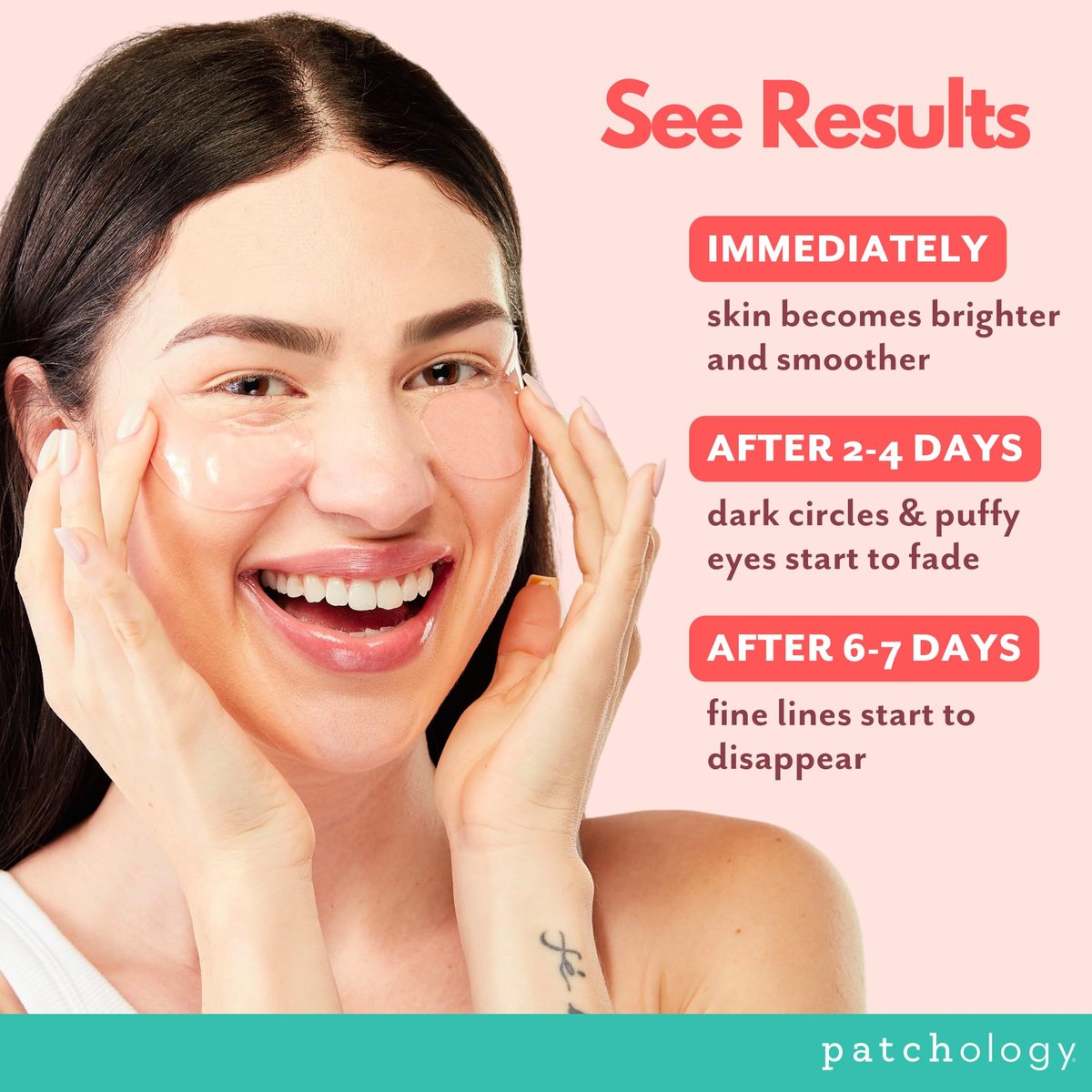 Patchology Serve Chilled Rosé Eye Gels – 15 Pairs of Under Eye Patches with Hyaluronic Acid for Puffy Eyes & Dark Circles Avelisse