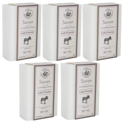 La Maison du Savon de Marseille French Soap - Organic Donkey Milk & Shea Butter, 5 x 115g Bars