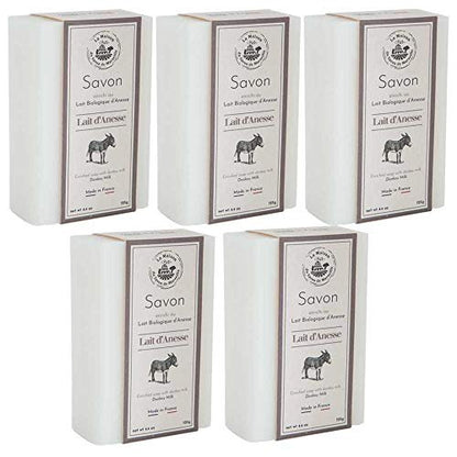 La Maison du Savon de Marseille French Soap - Organic Donkey Milk & Shea Butter, 5 x 115g Bars