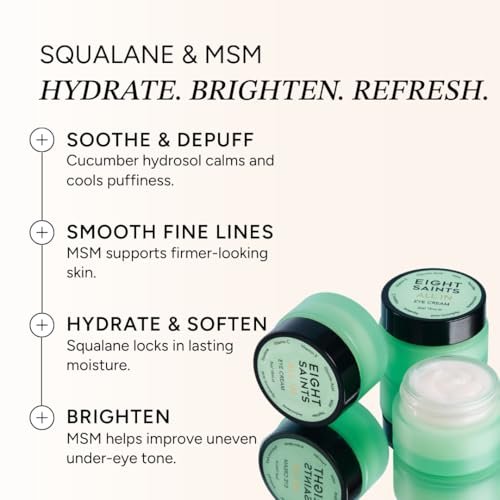 Eight Saints All In Eye Cream – Anti Aging Eye Treatment with Hyaluronic Acid, Vitamin C & Peptides, Reduces Puffiness, Wrinkles, Dark Circles & Eye Bags, 0.5 oz Avelisse