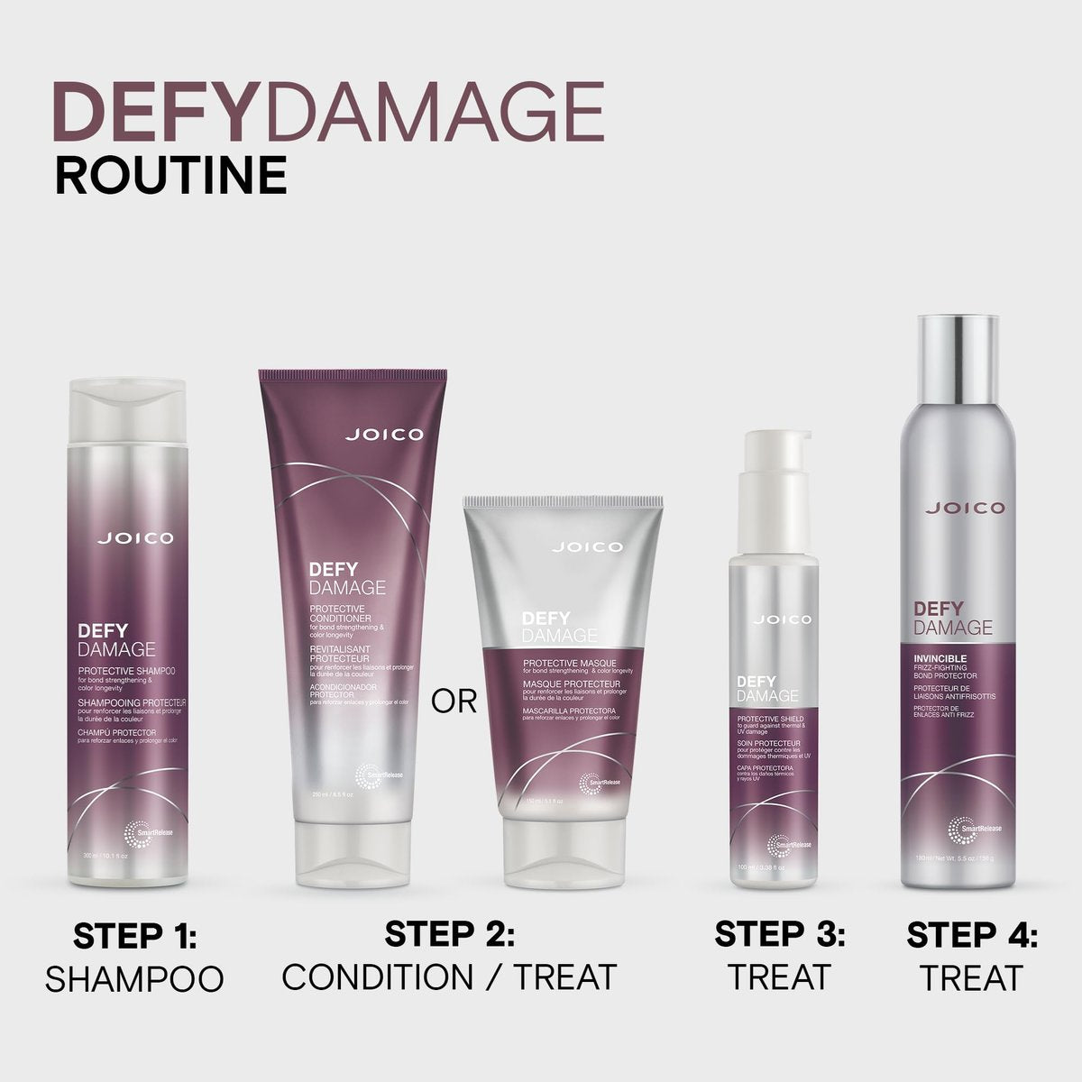 Joico Defy Damage Invincible Frizz-Fighting Bond Protector Leave-In Spray - 24 Hour Frizz Protection, Thermal Heat & Humidity Defense, Boost Shine, Reduce Breakage - 180mL Avelisse
