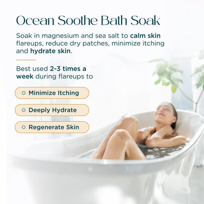 Ocean Soothe Flare Relief Bath Soak - Highly Concentrated Pure Magnesium Salts with Lavender Oil for Problematic & Dry Skin, Sensitive Skin Safe, 500mL Avelisse