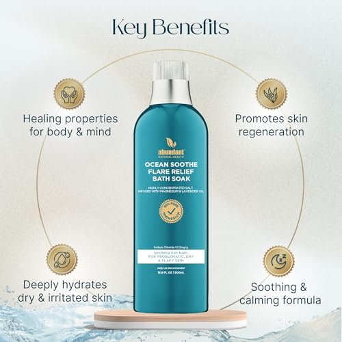Ocean Soothe Flare Relief Bath Soak - Highly Concentrated Pure Magnesium Salts with Lavender Oil for Problematic & Dry Skin, Sensitive Skin Safe, 500mL Avelisse