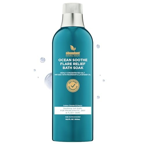 Ocean Soothe Flare Relief Bath Soak - Highly Concentrated Pure Magnesium Salts with Lavender Oil for Problematic & Dry Skin, Sensitive Skin Safe, 500mL Avelisse