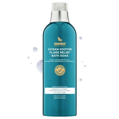 Ocean Soothe Flare Relief Bath Soak - Highly Concentrated Pure Magnesium Salts with Lavender Oil for Problematic & Dry Skin, Sensitive Skin Safe, 500mL Avelisse