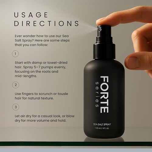 Alex Costa Sea-Salt Spray by Forte Series – Volumizing & Texturizing Hair Spray for Men, Beachy Surfer Hair, All Hair Types, 4 oz Avelisse
