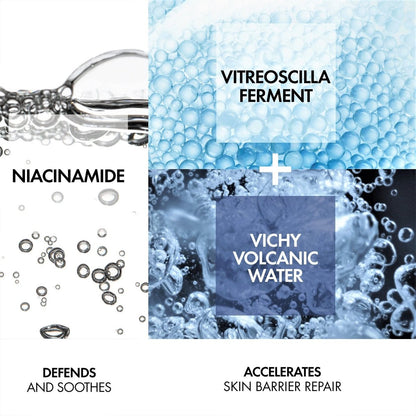 Vichy Mineral 89 Prebiotic Defense & Recovery Concentrate - Niacinamide Serum for Face, Skin Barrier Repair with Antioxidants, Pore Minimizer & Hydrating Serum for Dull, Dry Skin