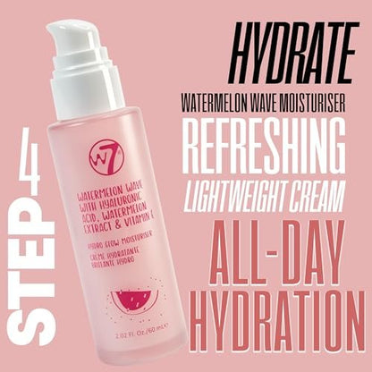 W7 Self Care Skincare Set - Complete Daily Face Routine with Cleanser, Toner, Serum, Moisturizer & Lip Mask Avelisse