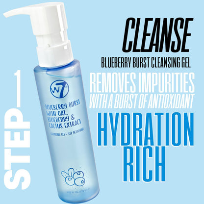 W7 Self Care Skincare Set - Complete Daily Face Routine with Cleanser, Toner, Serum, Moisturizer & Lip Mask Avelisse